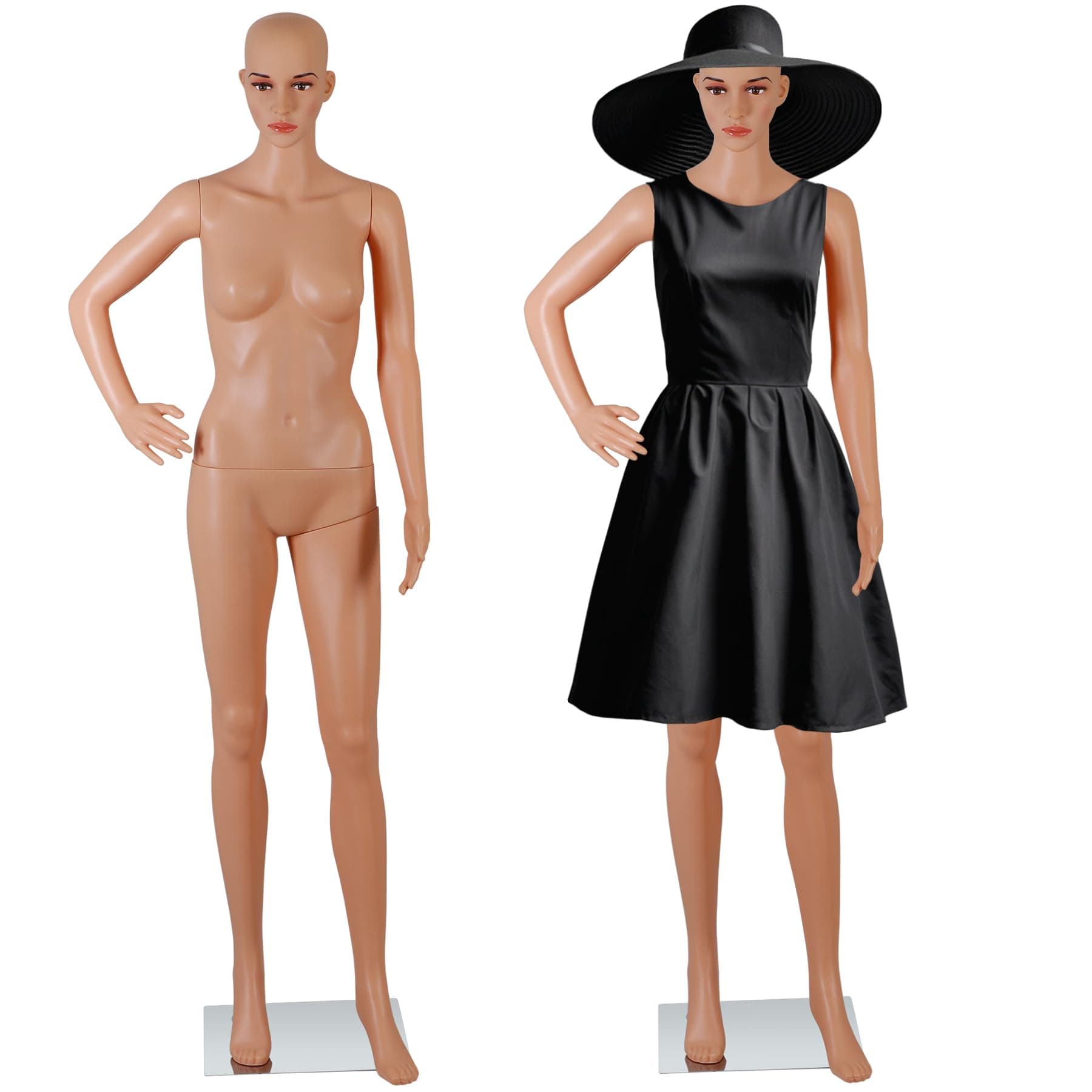 ZENY Female Mannequin Full Body, Torso Dress Form Mannequin, Detachable Mannequin Stand, 69 Inches Adjustable Mannequin Dress Model, 360° Rotating Head