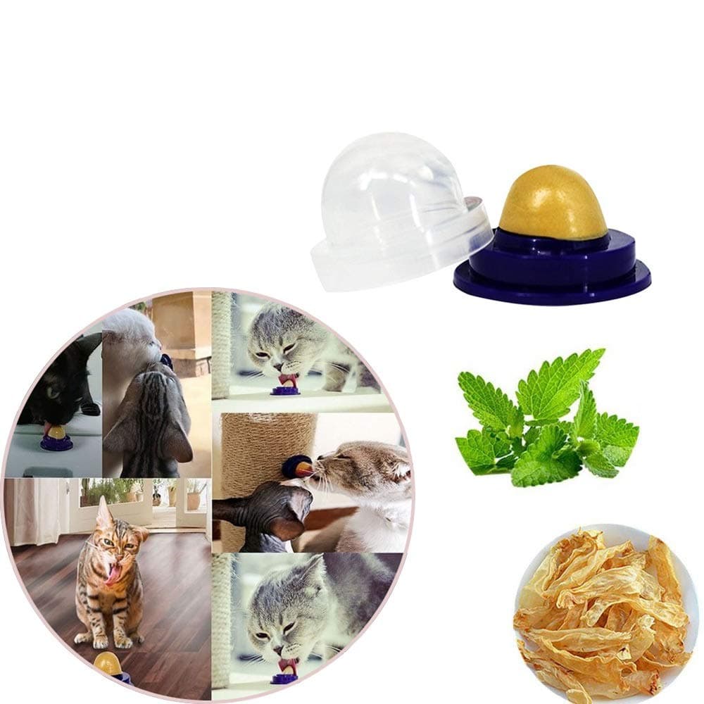 oceaneshop 5Pcs Cat Snacks Licking Sugar,Cat Treat Kitten Licking Solid Nutrition Energy Ball Toys Help Digestion