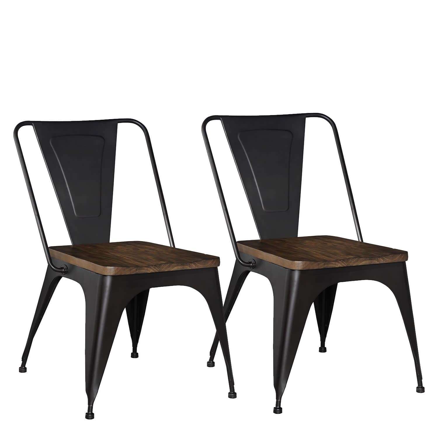 Nelson 2-Pack Metal Chair, Black