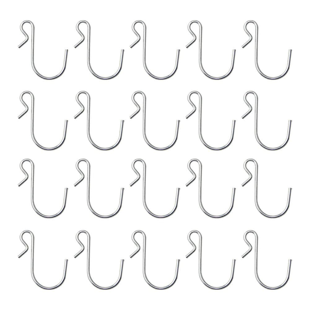 YiwerDer 20-Pack Polished Metal Steel Clip Type Hanging Hooks, Holds up to 10 lbs (Small Size)