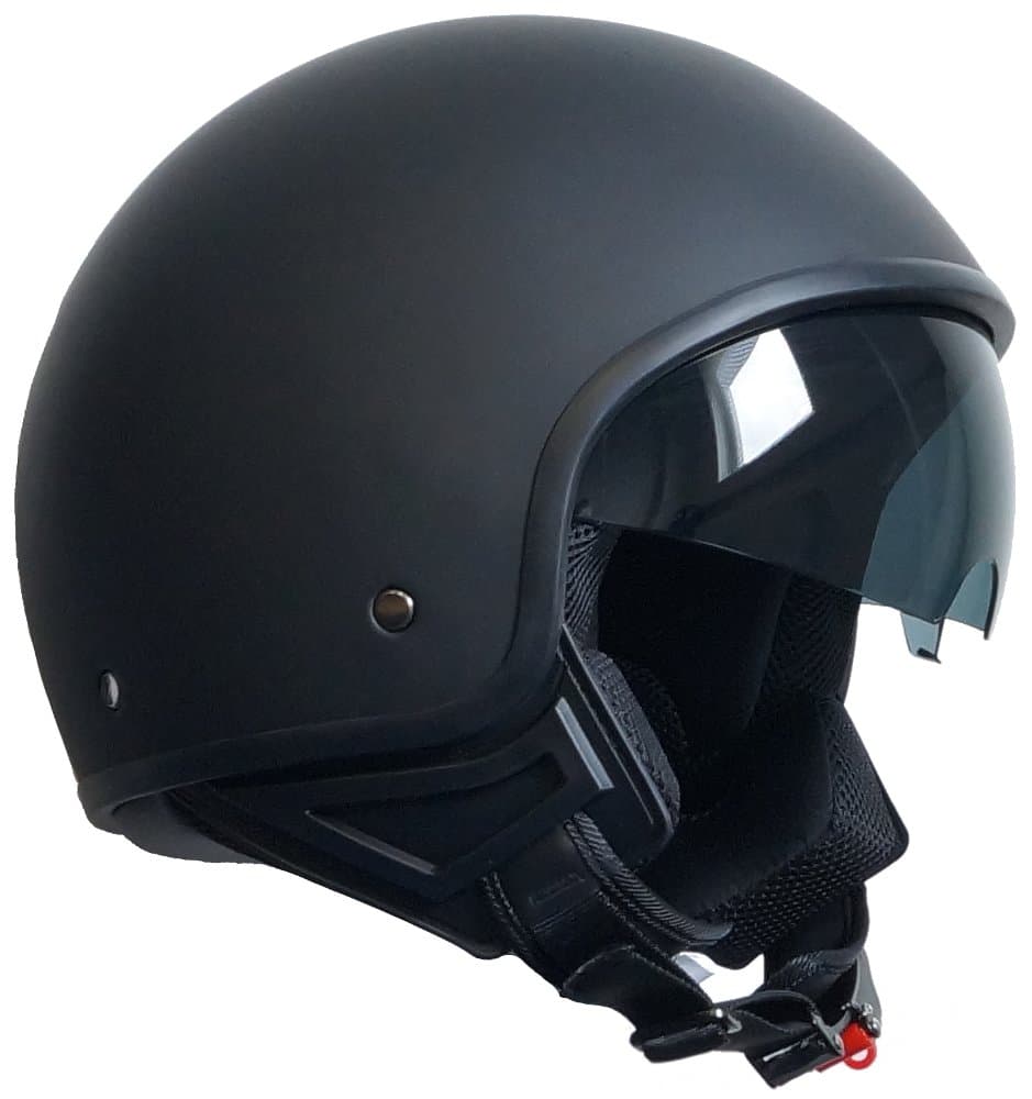 Jet Helmet Motorcycle Helmet Scooter Helmet Motorbike Helmet with Sun Shield Rallox 740d Matte Black S, M, L, XL