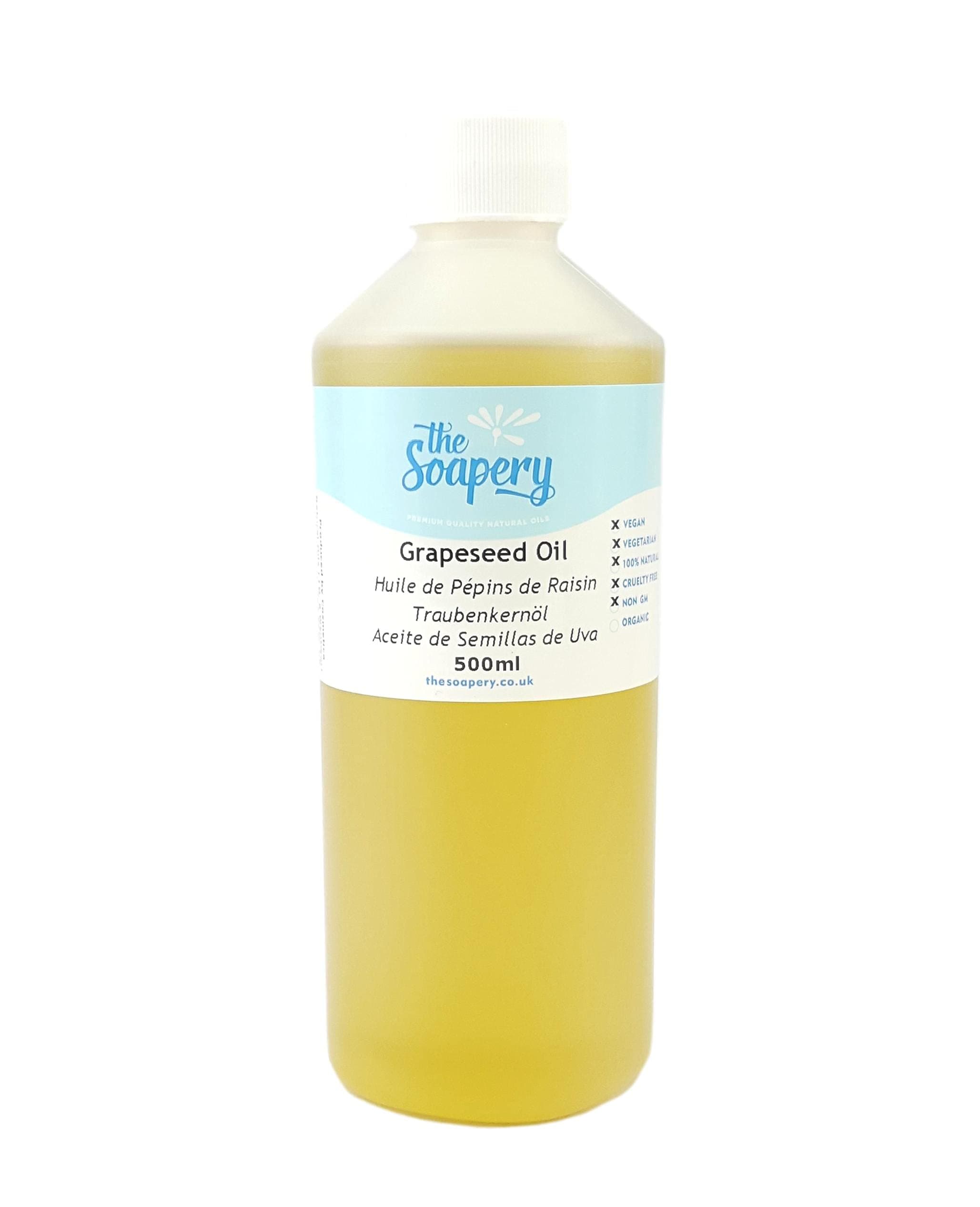 Grapeseed Oil 500ml - Cosmetic Grade - Also a Carrier Oil for Massage and Aromatherapy