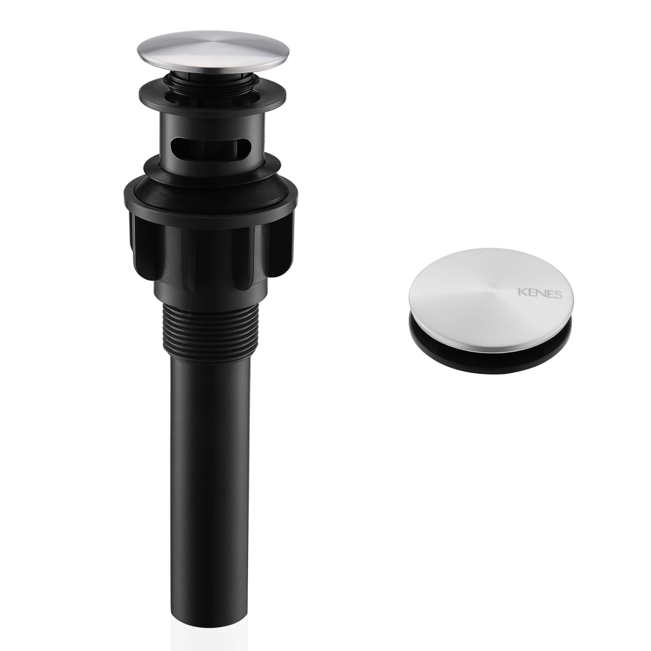 KENES Bathroom Sink Spring Pop Up Drain Stopper, Anti-Explosion And Anti-Clogging Drain Strainer, Brushed Nickel Finish