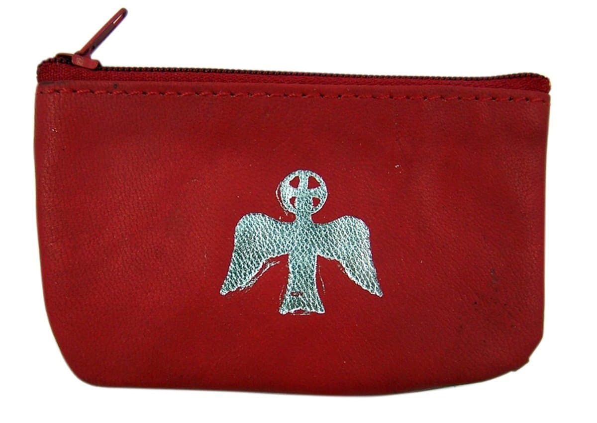 Confirmation GiftsConfirmation Gifts Red Leather Holy Spirit Rosary Pouch, 4 Inch