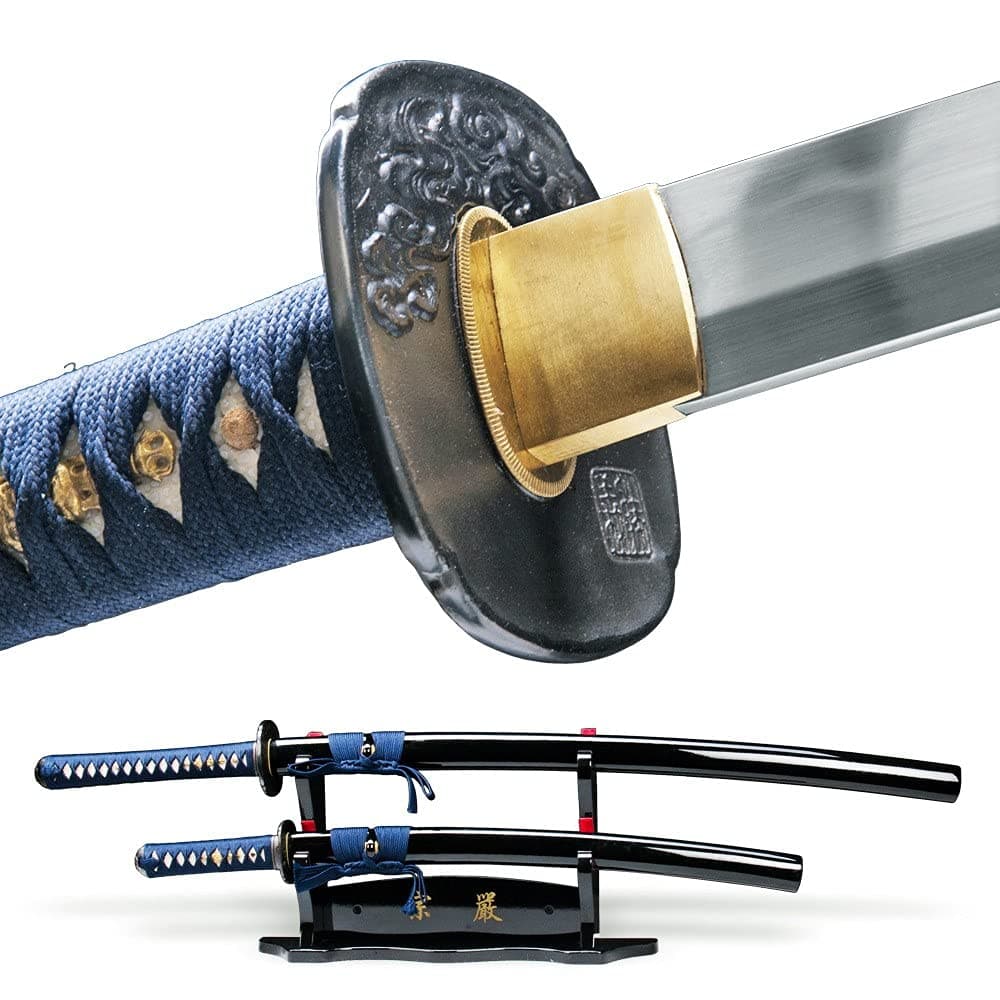 Water Dragon Handmade 2 Pcs Daisho Set Samurai Katana Wakizashi Sword 1060 Spring Steel