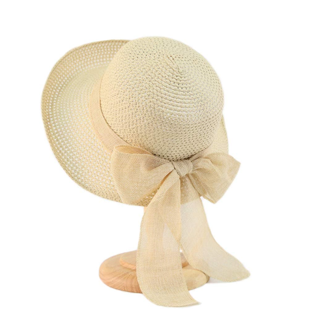 Sun Hat, Ladies Straw Hat Foldable Cap Floppy Wide Brim Summer Beach Hats for Women Girls