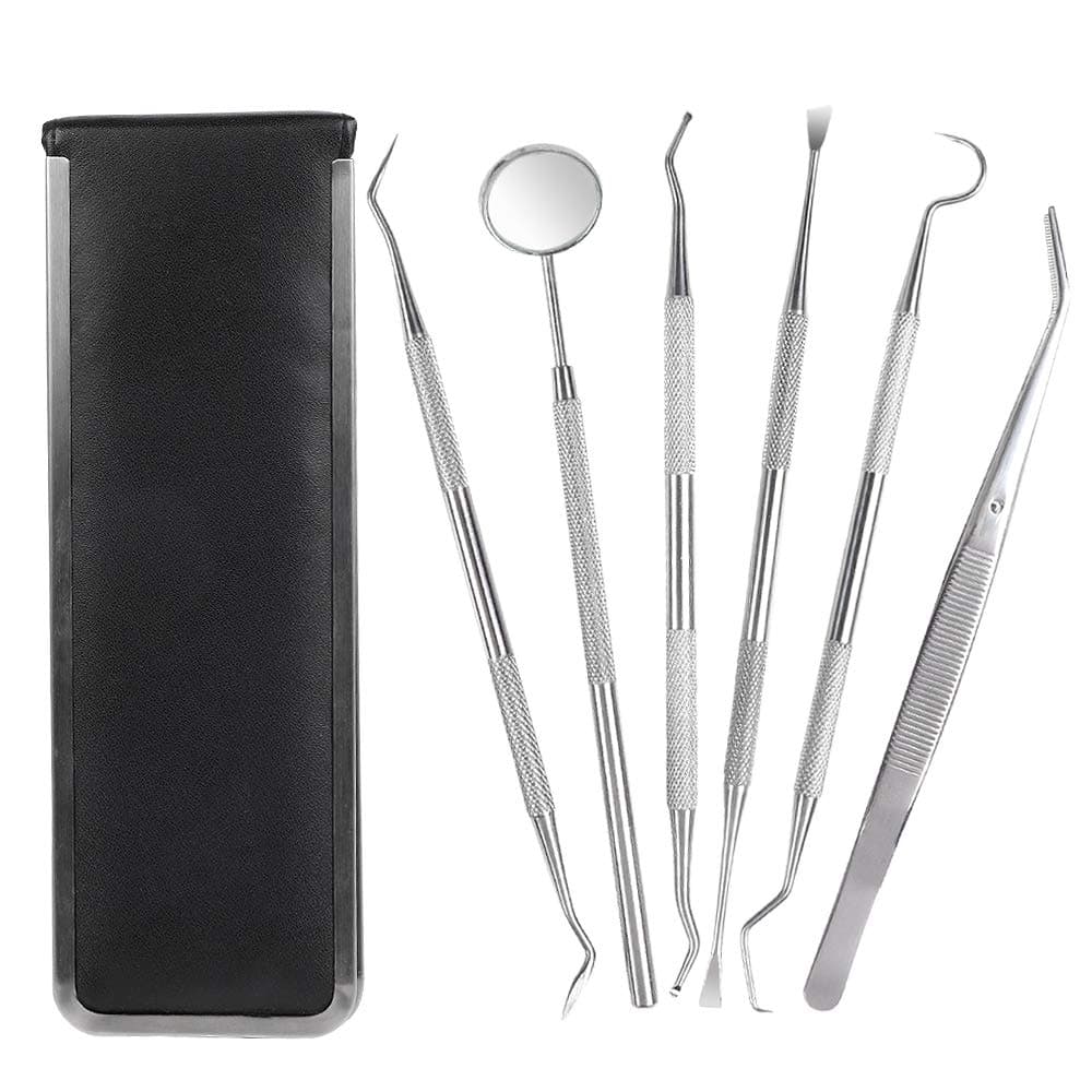 DodoBee Dental Picks Stainless Steel, 6 PACK Dental Pick Oral Care Kit, Ergonomic & Powerful Dental Tools Hygiene Kit, Effective Cleaning Plaque Remeover for Teeth, Professional Teeth Cleaning Tools
