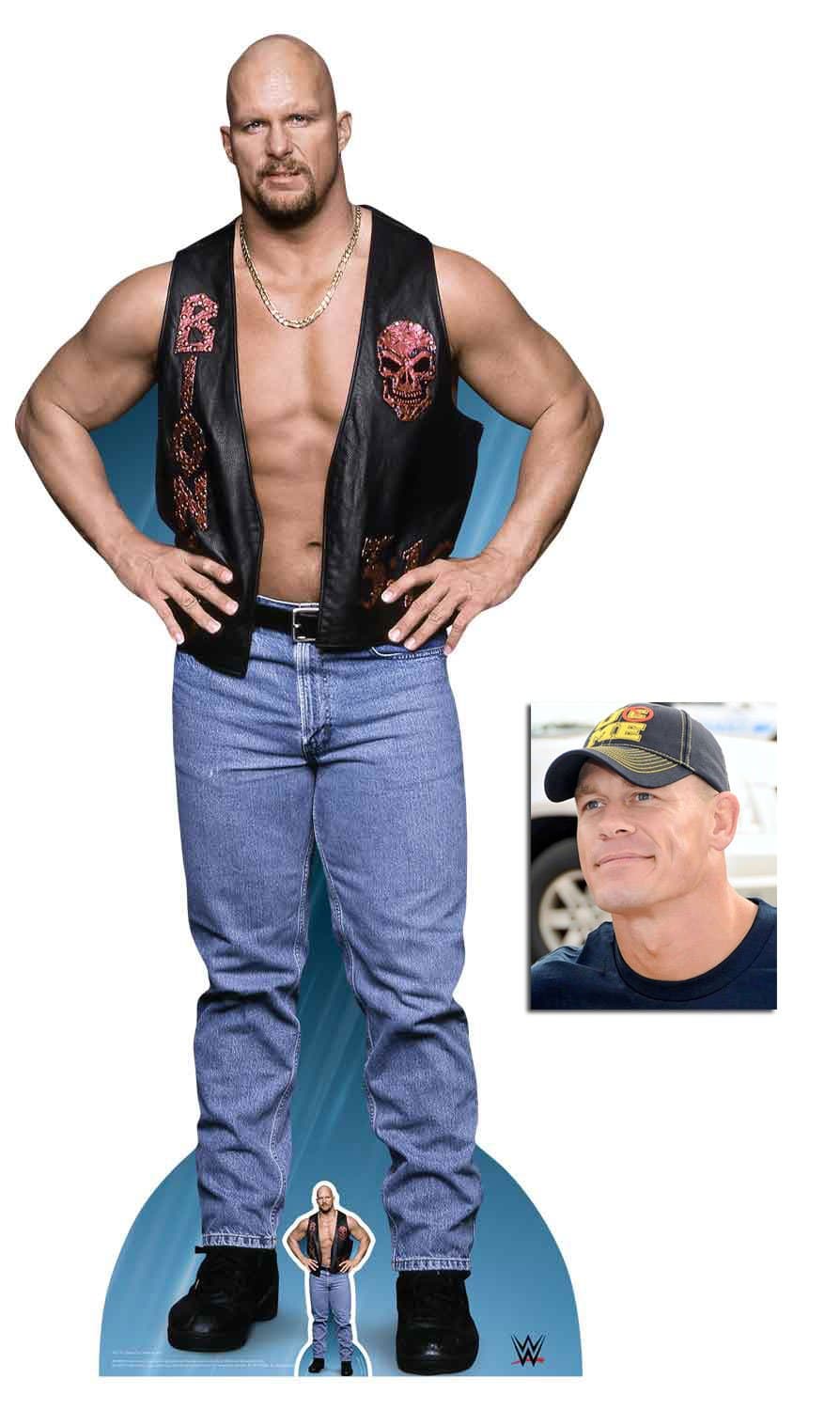 Stone Cold Steve Austin WWE Lifesize and Mini Cardboard Cutout Fan Pack 187cm x 82cm, Includes 8x10 Star Photo