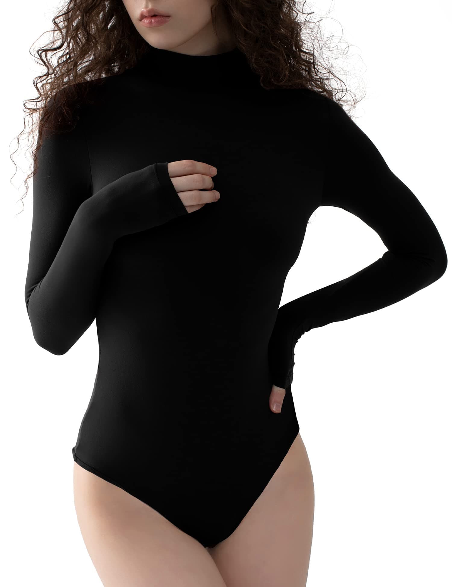 Women's Long Sleeve Bodysuit Mock Turtle Neck Body Suits Going Out Tops Sharp Collection