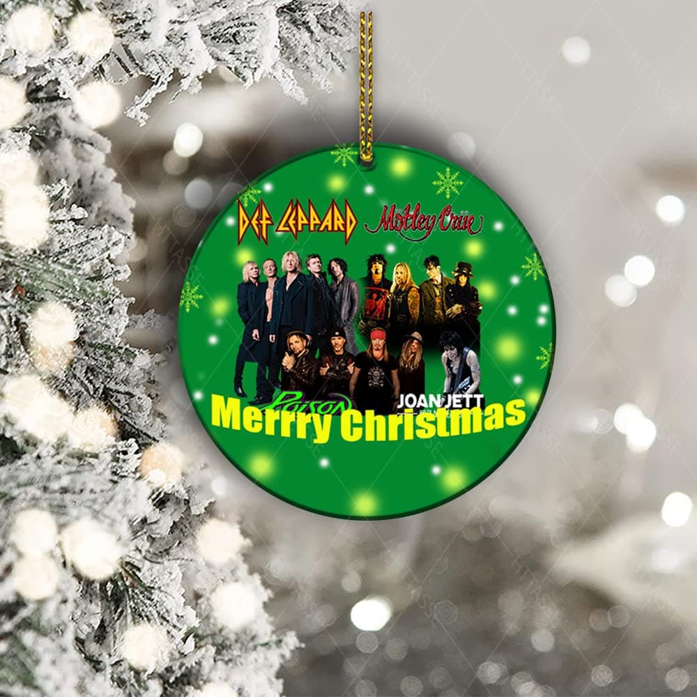 Sta%di.umMas Happy Christmas Mot%ley Tree Def Decorative Lepp%ard Crue Hanging So Cute ALUMINIUM ORNAMENT