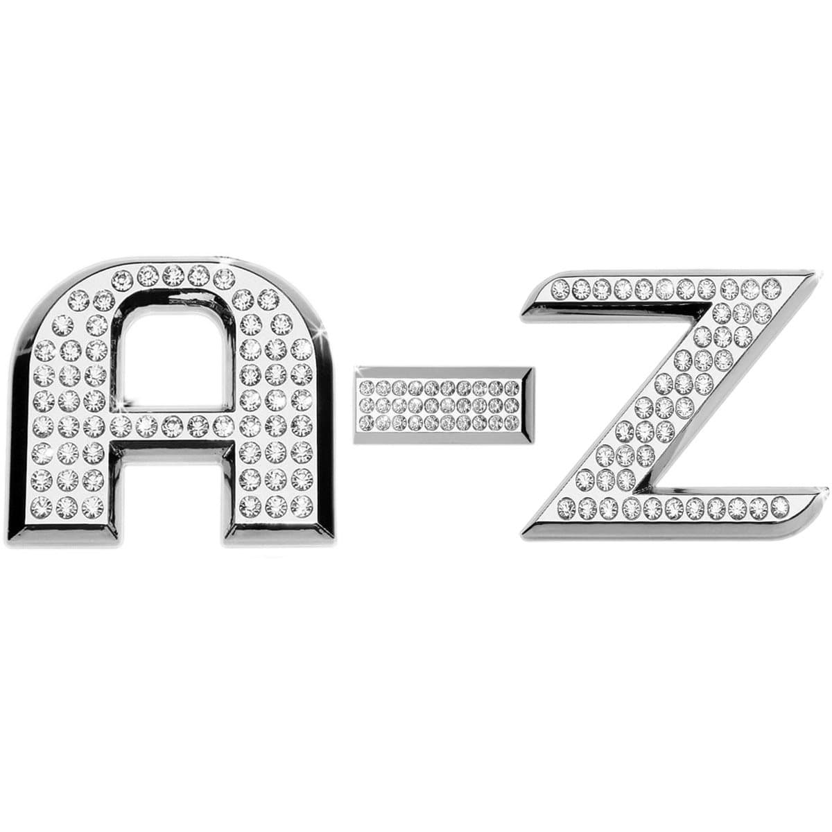 Luxbling Car Chrome 3D Letter with Swarovski Crystals A-Z