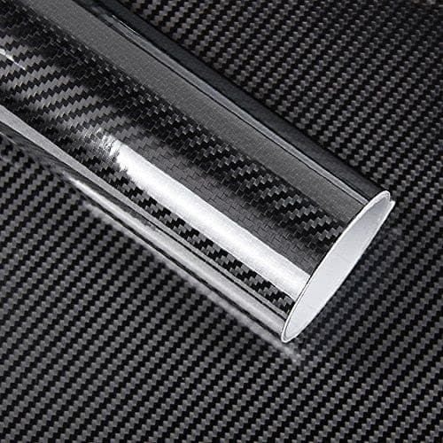 CVANU Self Adhesive Black 5D Carbon Fiber Vinyl Wrap Film Car Wrapping Vinyl Sticker for All Car_ 12''x75''inch