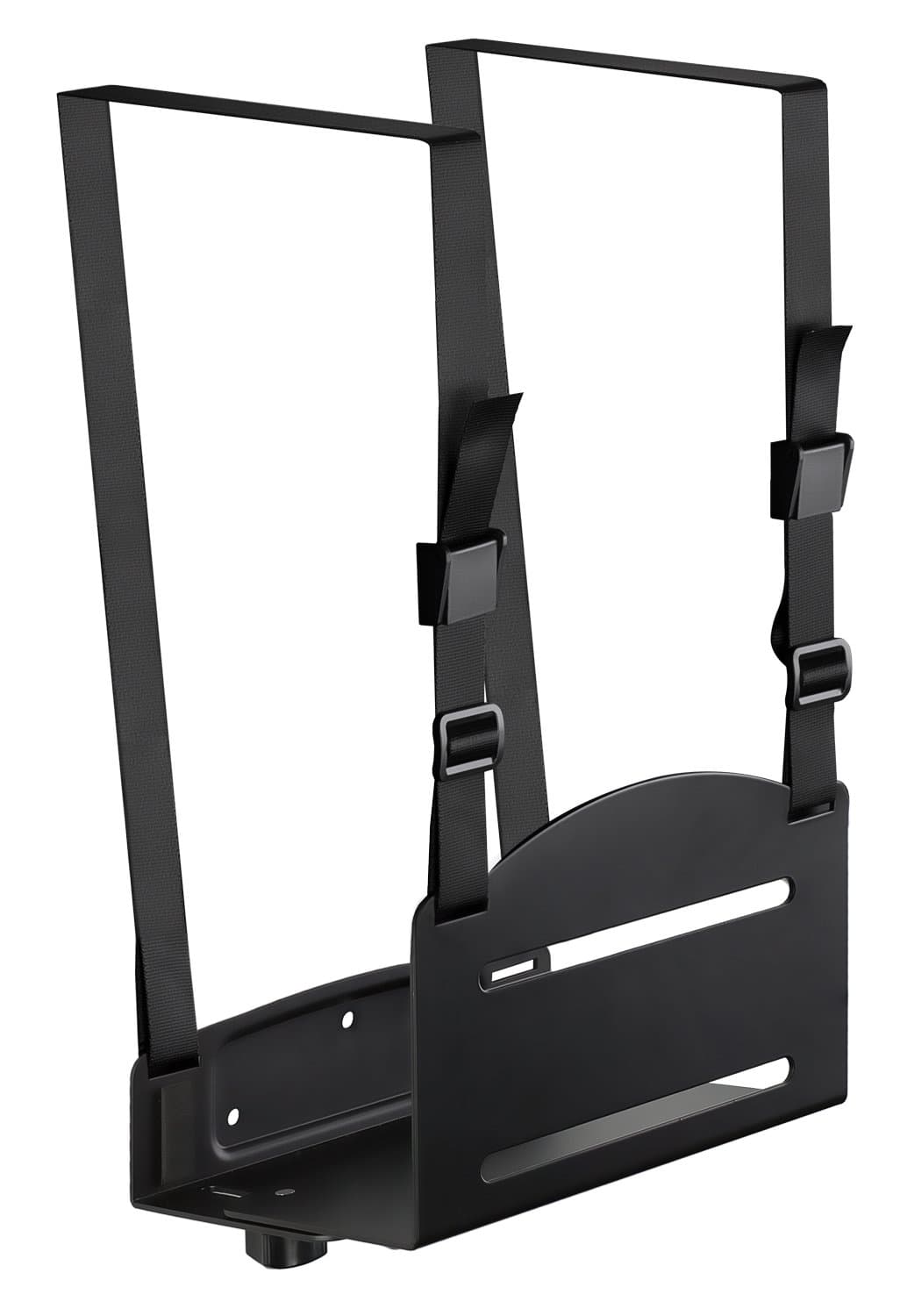 Mount-It! Mount-It! CPU Wall Mount Bracket, Desktop Computer Tower Holder with Safety Straps, Heavy Duty Size Adjustable CPU Case Holder, Steel, Black, 22 Lbs Capacity, Saves Floor and Desk Space