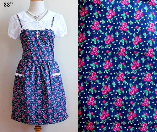 J2199 Vintage Babydoll Retro Sweet Lace Floral Flower Spring Unique Hippie Gypsy Disco Emo 60s 70s Boho Princess Mod Gothic Goth Lolita Dolly Fashionable Casual Fashion Woman Clothing Bridesmaid Party Prom Cocktail Blue Jumper Dress Size S M