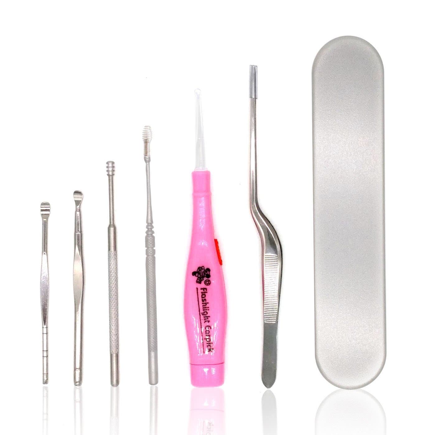 6pcs Ear Pick with Light LED Ear Curette Earwax Removal Ear Cleaning Set with Storage Box
