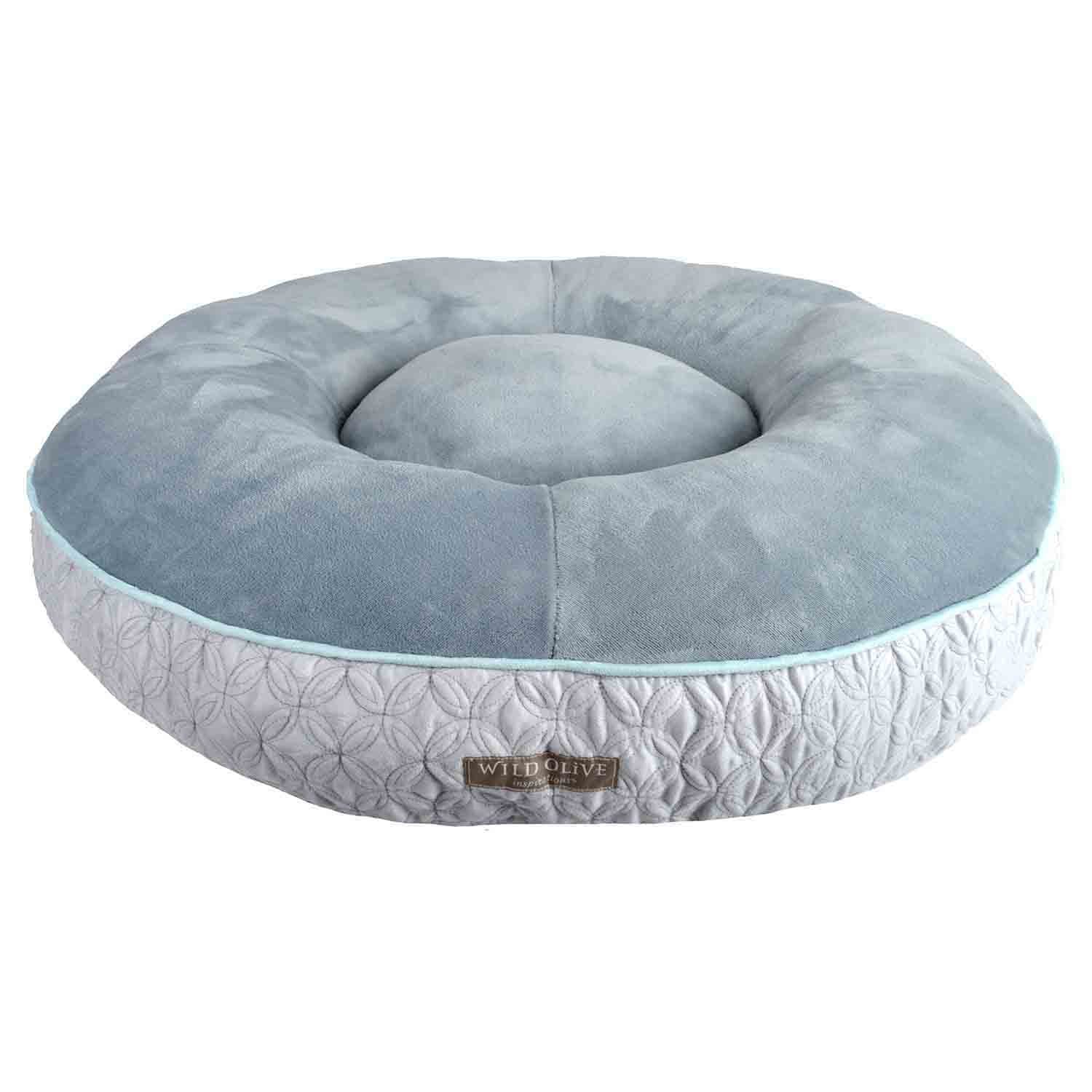 Wild Olive Quilted Round Pet Bed Mattress, 35 by 5-Inch, Medallion, Multi-colored