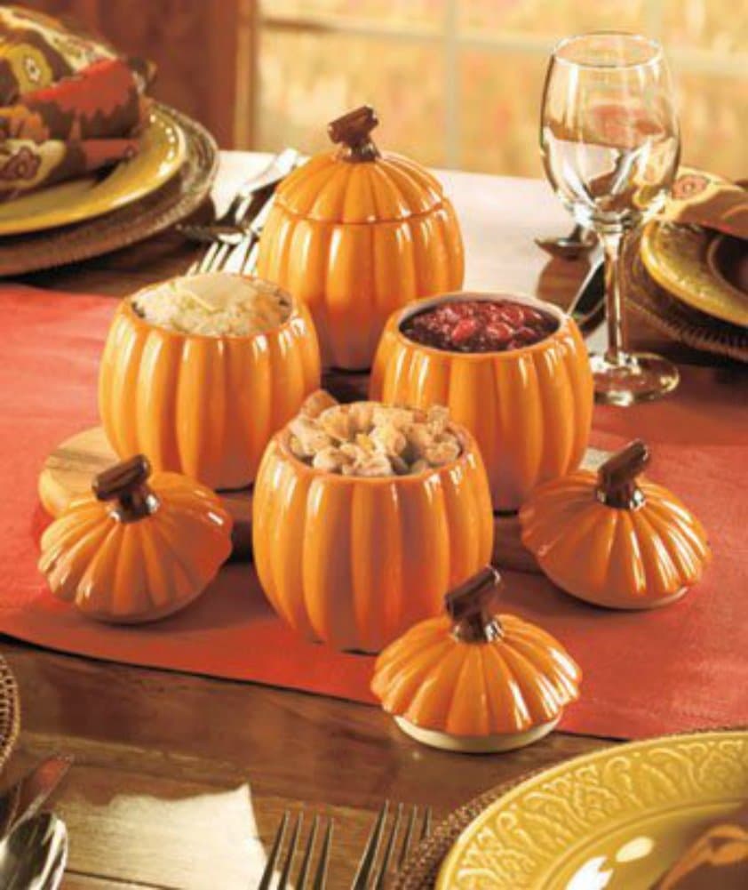 Thanksgiving Side Dishes Set of 4 Pumpkin