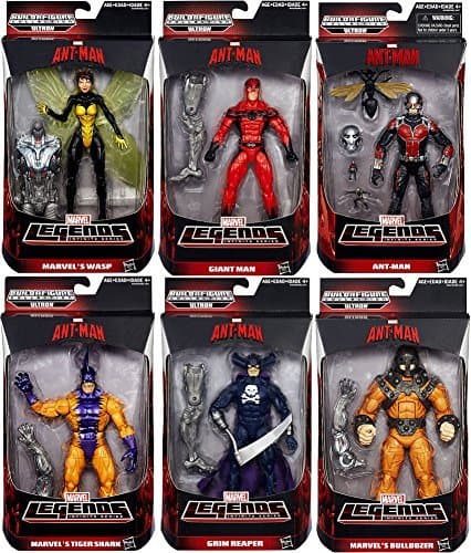 Hasbro Ant-man Marvel Legends Set of 6 - Giant Man, Grim Reaper, Wasp, Bulldozer, Ant Man, Tigershark Action Figures Wave 1 - Ultron Build a Figure