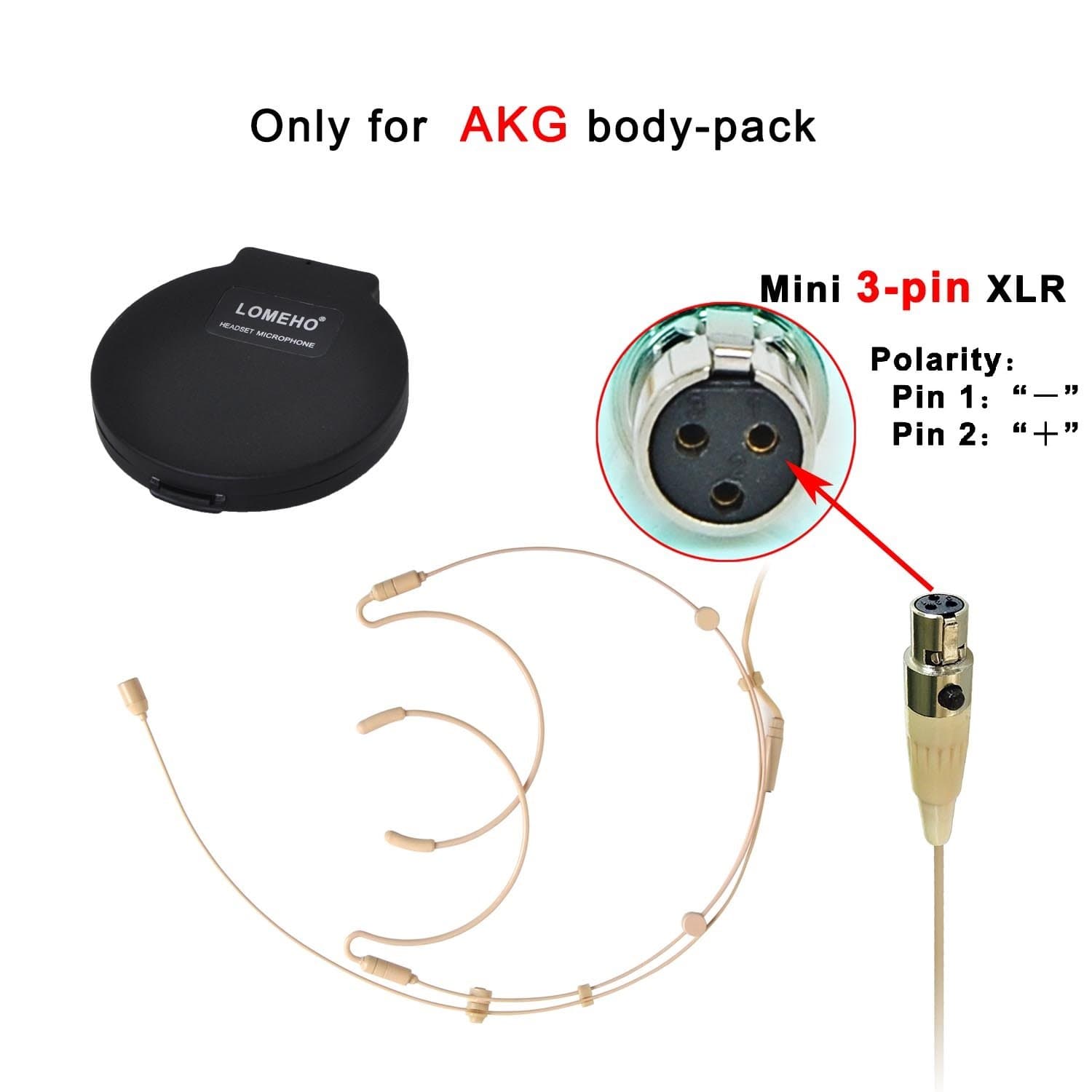 2 Ear Collapsible Hanging Omni Directional Back Electret Condenser Headset Microphone (HM-52S2-L5)