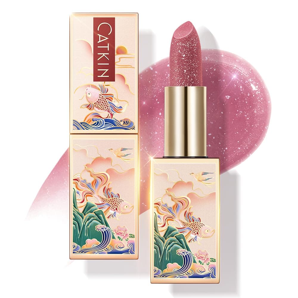 – CATKIN Moonlight Lip Balm, Natural Glitter Tinted Lip Balm, Chapstick Lip Balms with Vitamin E for 8h Moisture for Dry Cracked Lips, 3.5g