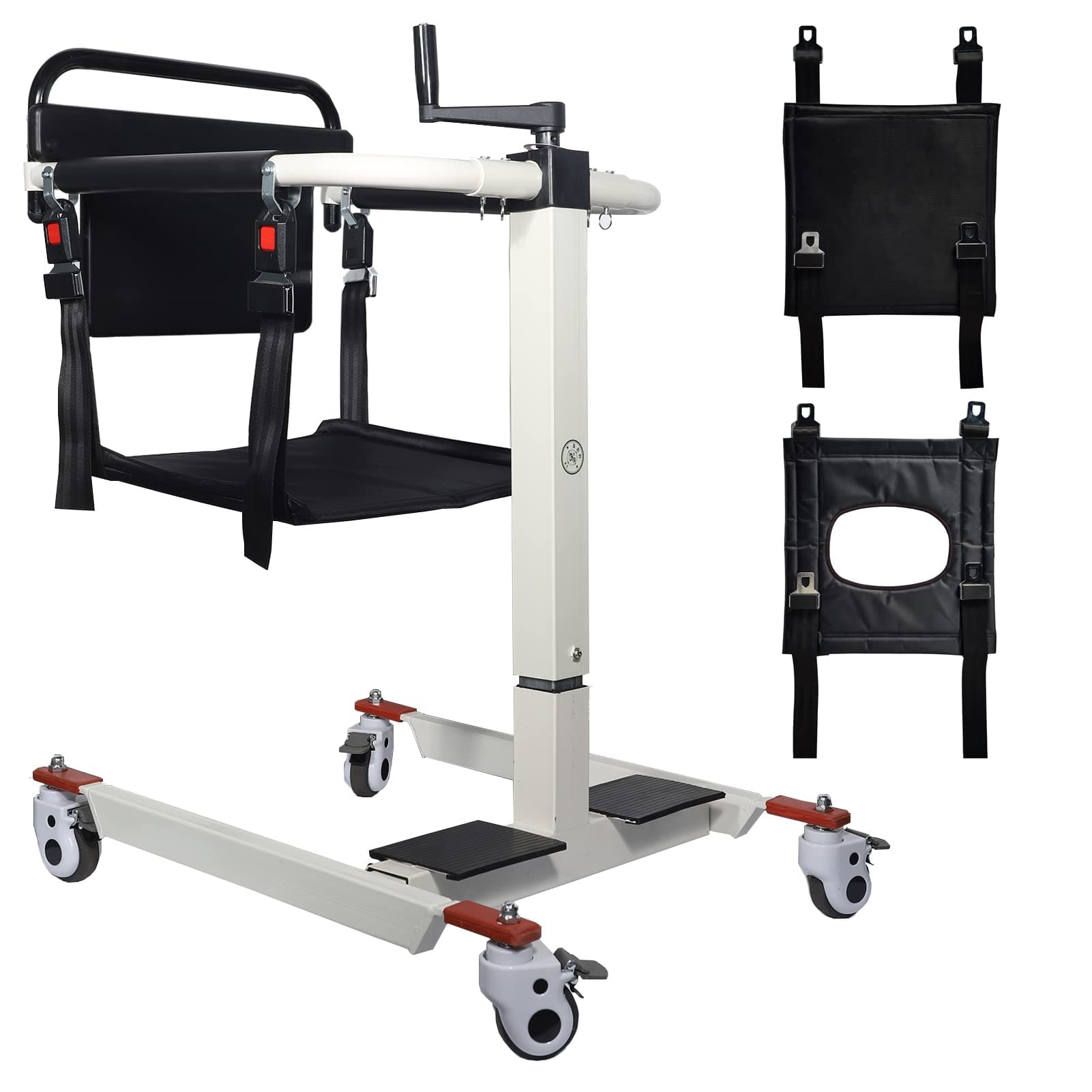 Seveni Portable Patient Lift for Home, Adjustable Height, Car Transfer Aid, Care Transport Chair Bathroom Wheelchair (Without Bedpan)