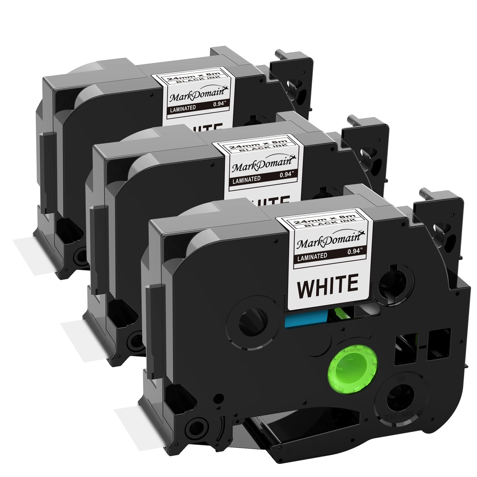 MarkDomain TZe-251 24mm Label Tape Compatible Brother P Touch TZe TZ Tape 24mm 0.94 Laminated White TZe-251 TZe251 TZ251 1 Inch for Ptouch PT-D600 PT-D610BT PTP700 PTP710BT Label Maker, 3-Pack