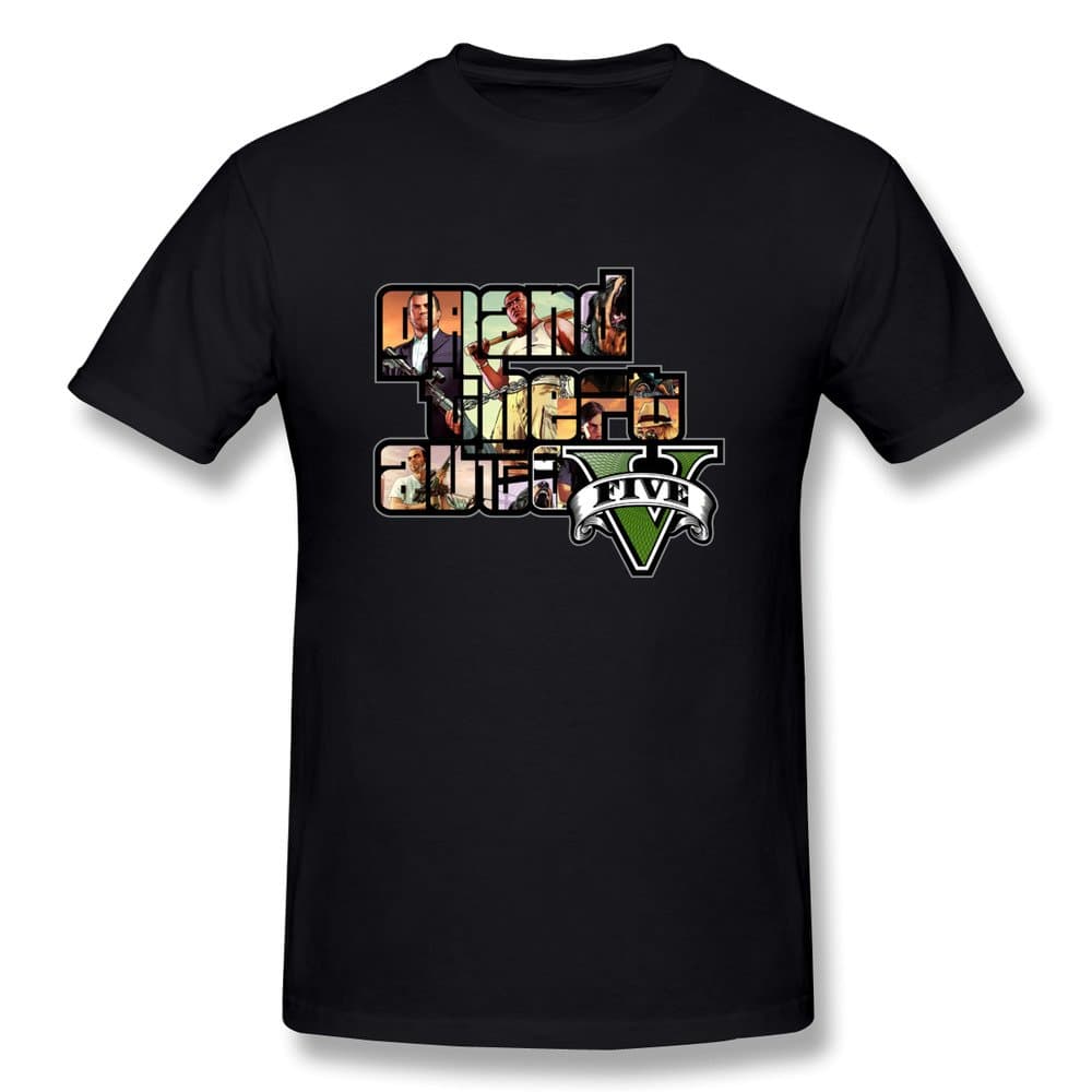 Popular Printing Men's GTA 5 Grand Theft Auto V Game Logo Tee Shirt Apparel