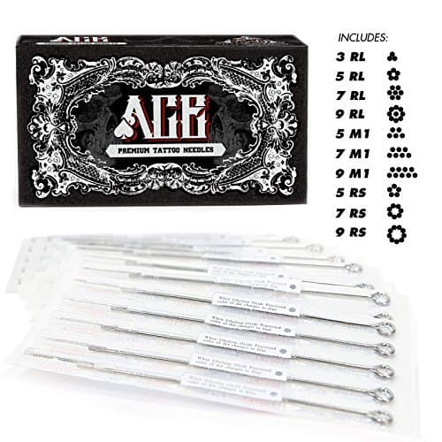 50 Mixed Assorted Tattoo Needles 10 Sizes - Round Liner Shader Magnum