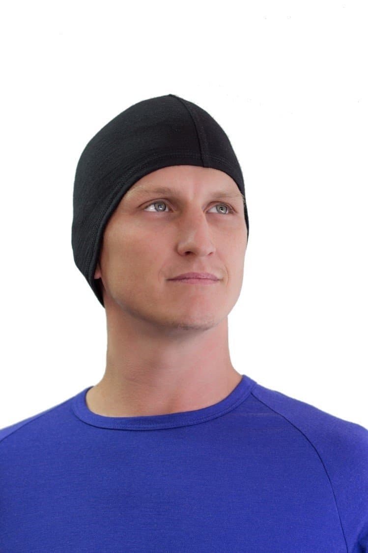 Brass Monkeys100% Pure Merino Wool - Skull Cap - Made in New Zealand - Breathable, Ideal for Skiing - Black Unisex Hat for Men & Women