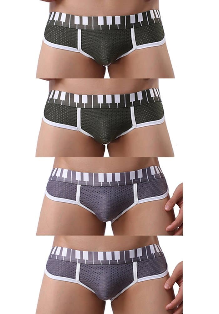 Mens Sexy Underwear Hipsters U Bulge Mesh Y froat Briefs Sigle Or Pack (S, GG PACK OF 4)