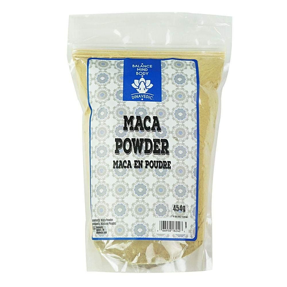 Dinavedic Peruvian Raw Maca Root Powder, 500g (1.1lbs) | Product of Peru, Vegan, Gluten-Free, Sugar Free, GMO-free Superfood, Perfect for Baking, Smoothies, Oatmeal and Ice Cream