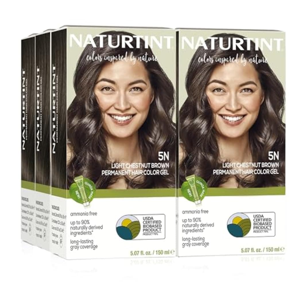 5N Light Chestnut Brown Permanent Hair Color (Pack of 6), Ammonia Free, Vegan, Cruelty Free, up to 100% Gray Coverage, Long Lasting Results (Packaging may vary)