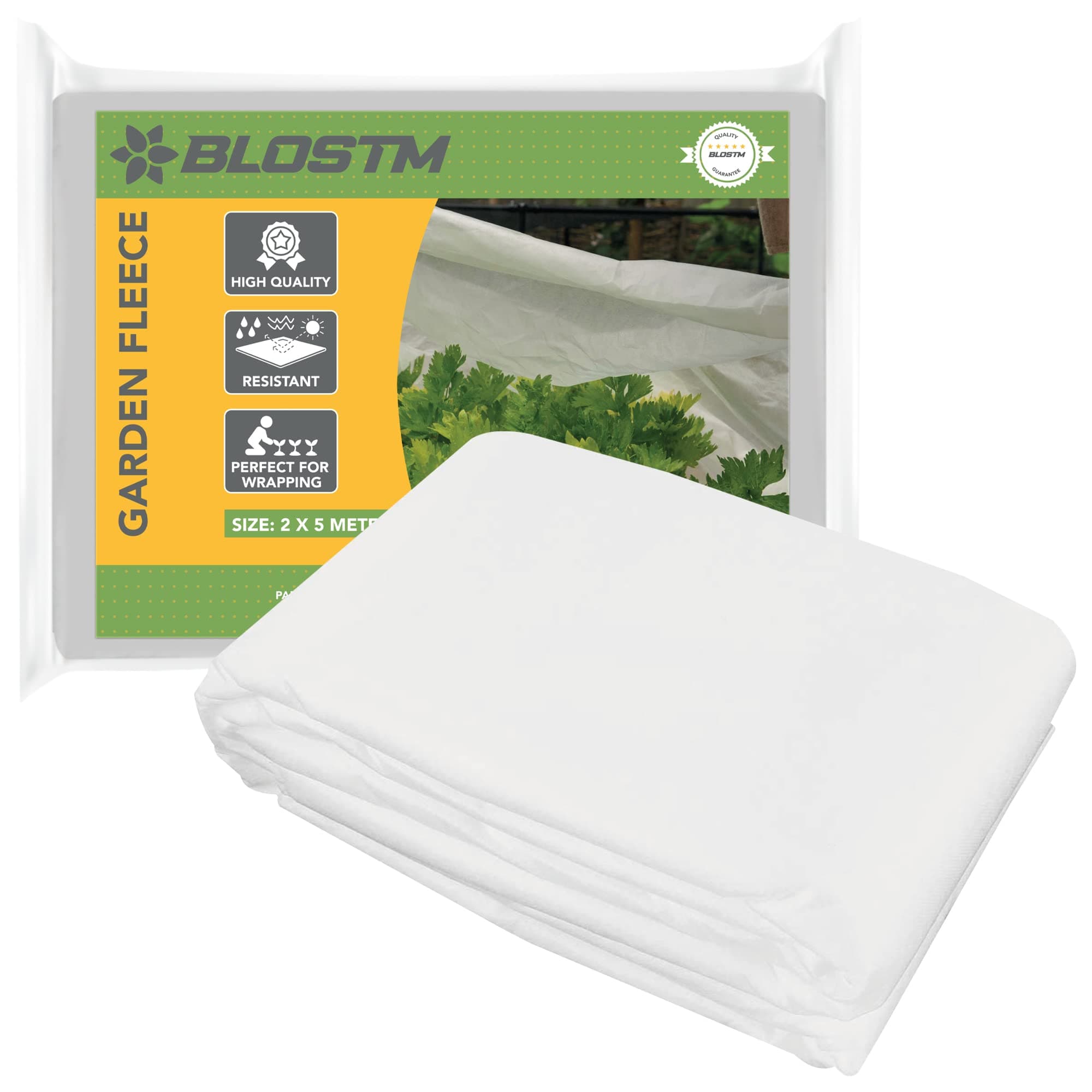 BLOSTM Garden Fleece Plant Protection - 2m x 5m Durable Cloth 30 Gsm Winter Frost Protection For Plants Pest Protection Horticultural Fleece Cover (2M x 5M)
