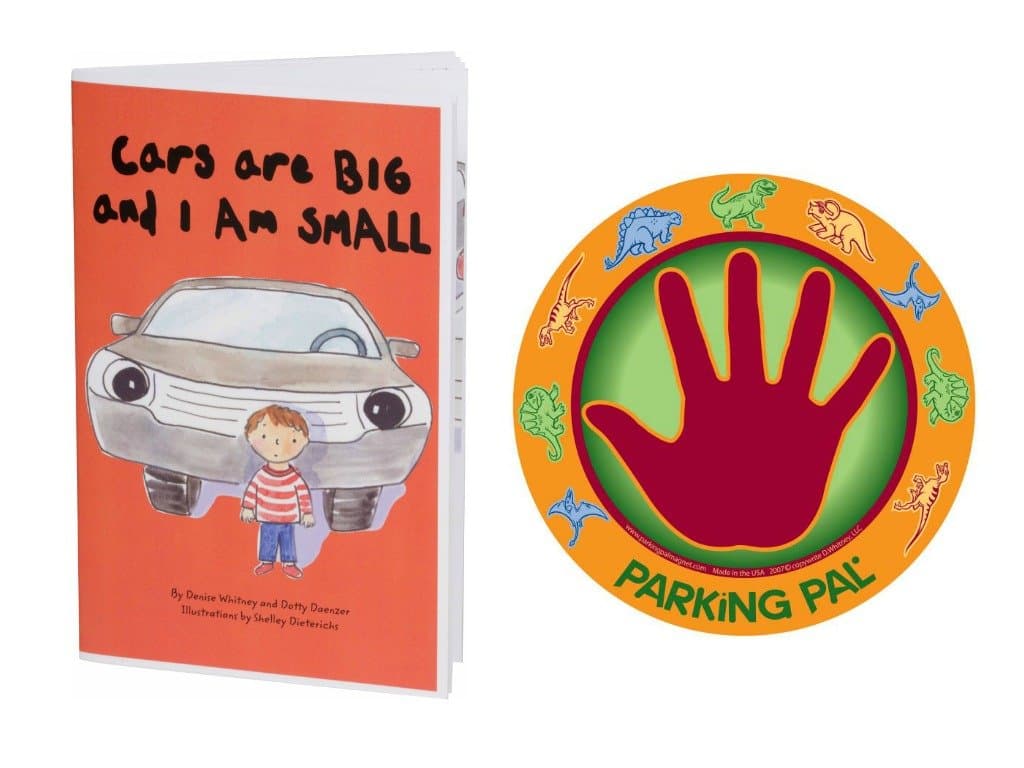 | Toddler Safety Car Magnet & Dinosaur Book Combo | Parking Lot Safety Tool for Kids