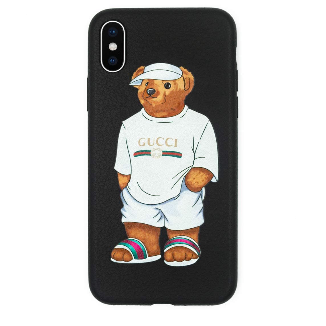 Stylish Bear Custom Fashion Protective Flexible Case/Cover/Skin Leather Finish for iPhone (White Bear, iPhone Xs Max)