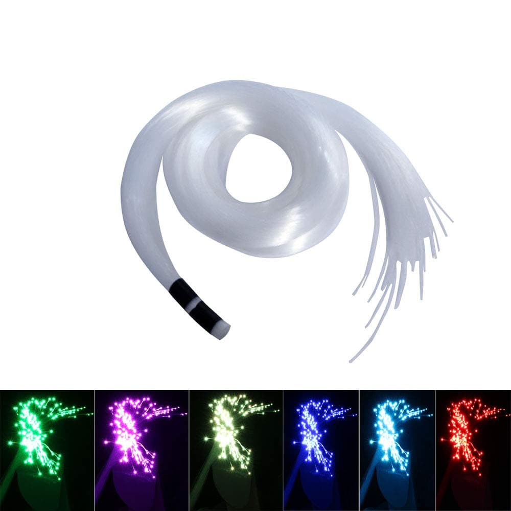 AKEPO Fiber Optic Light End Glow Cable 200pcs Ф0.03in(0.75mm) 6.5ft/2m PMMA Plastic Cable for LED Star Ceiling Sky Light Kit and Fiber Optical Lighting Decoration (Without Light Source)