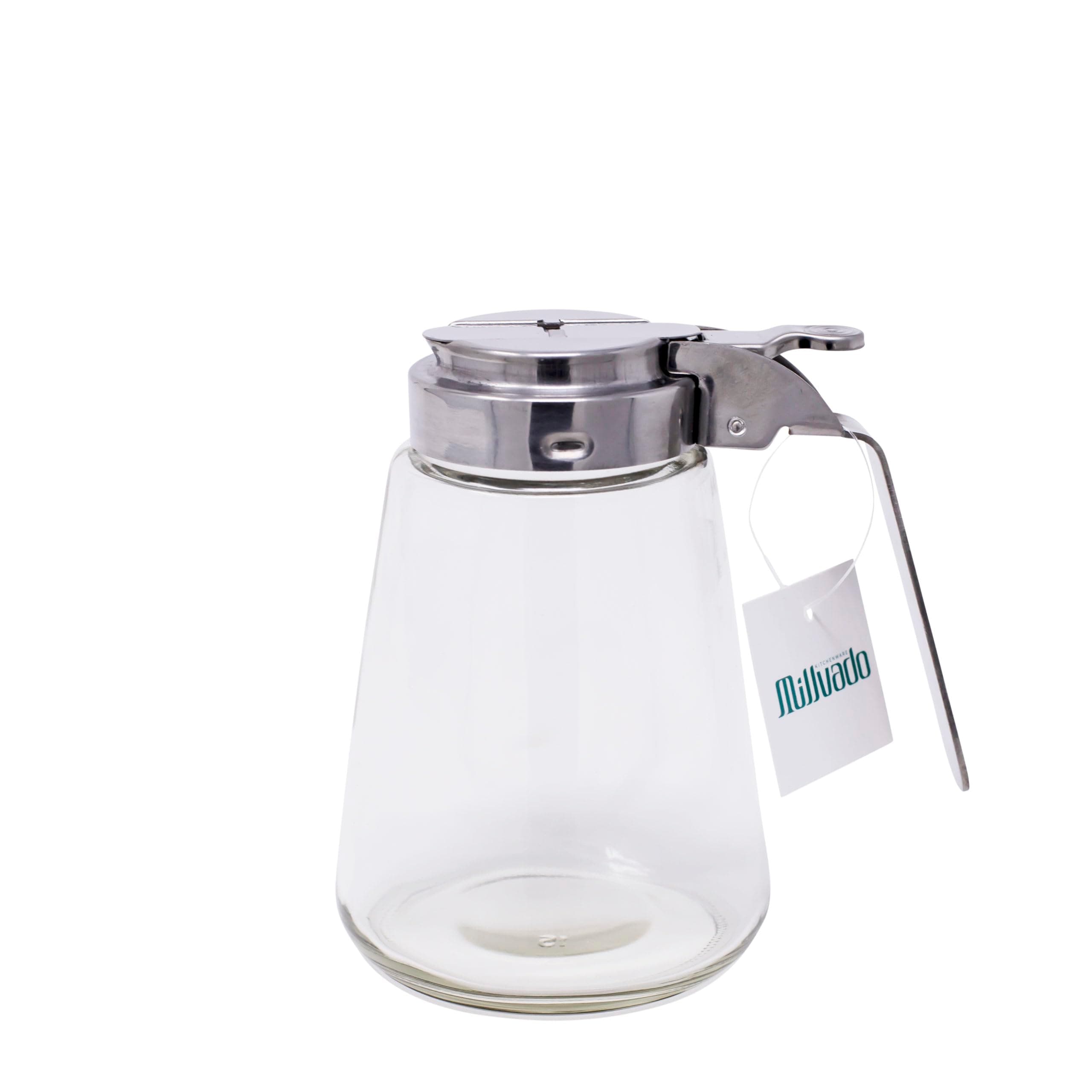 12 Ounce Glass Sugar Dispenser | Restaurant Style, Stainless Steel Lid, Perfect for Sugar, Dishwasher Safe