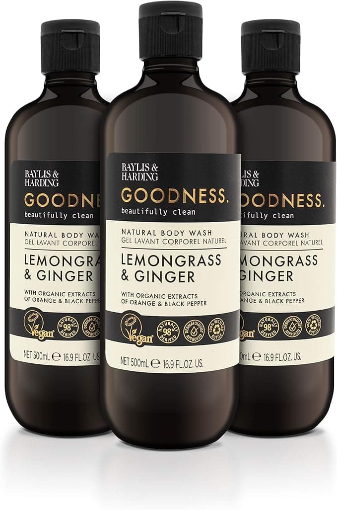 Goodness Lemongrass and Ginger Body Wash, 500 ml - Vegan Friendly