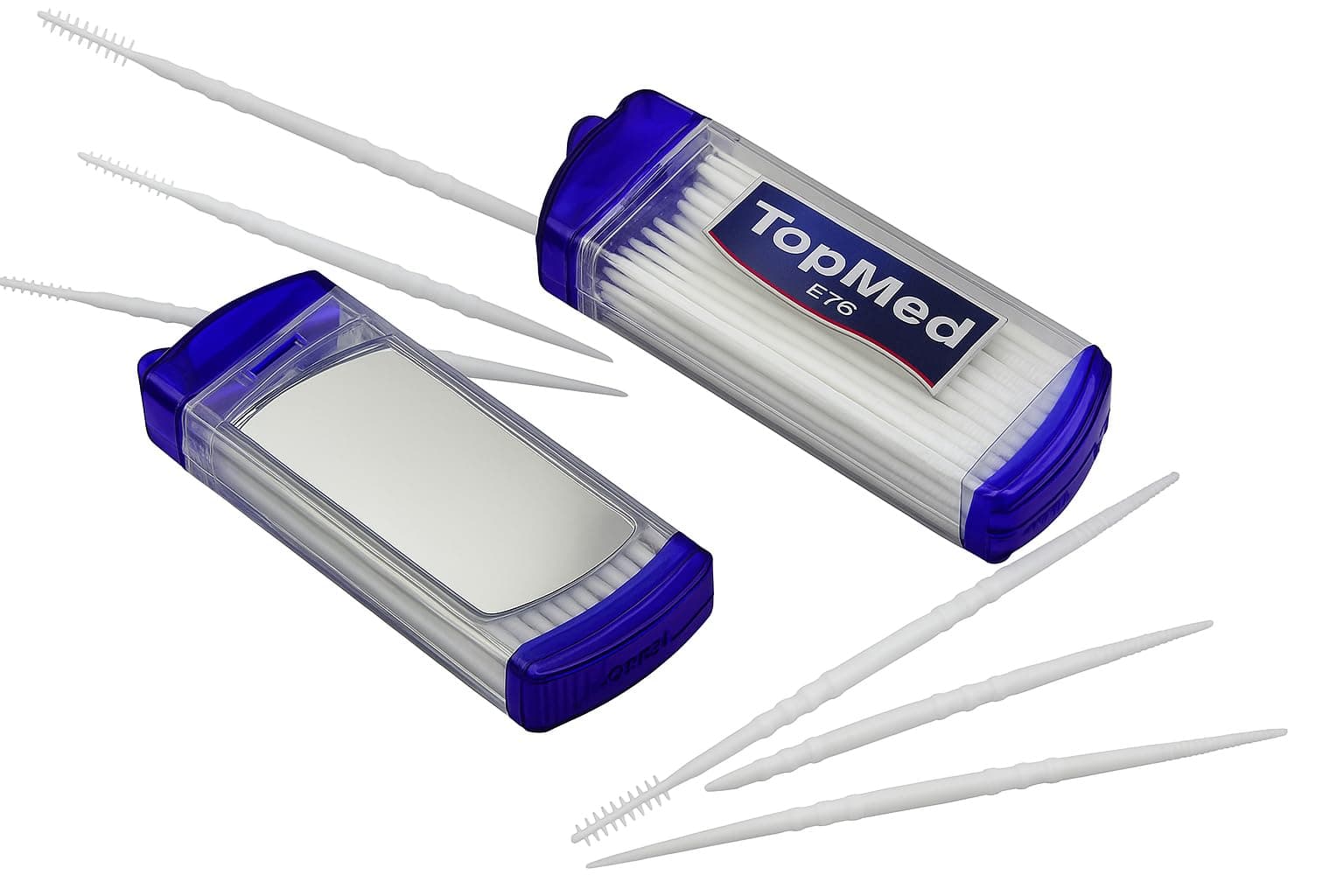 Oral Care Dental Brush Teeth Pick Plastic Teeth Floss Toothpick with a Mirror 200 Count (4 Box X 50 Units) Color May Vary