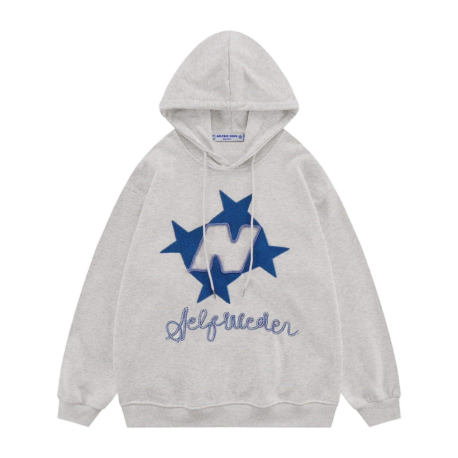 Y2k Hoodie Women Graphic Oversized Hoodies Star Embroidered Hoodied Sweatshirt Casual Vintage Pullover