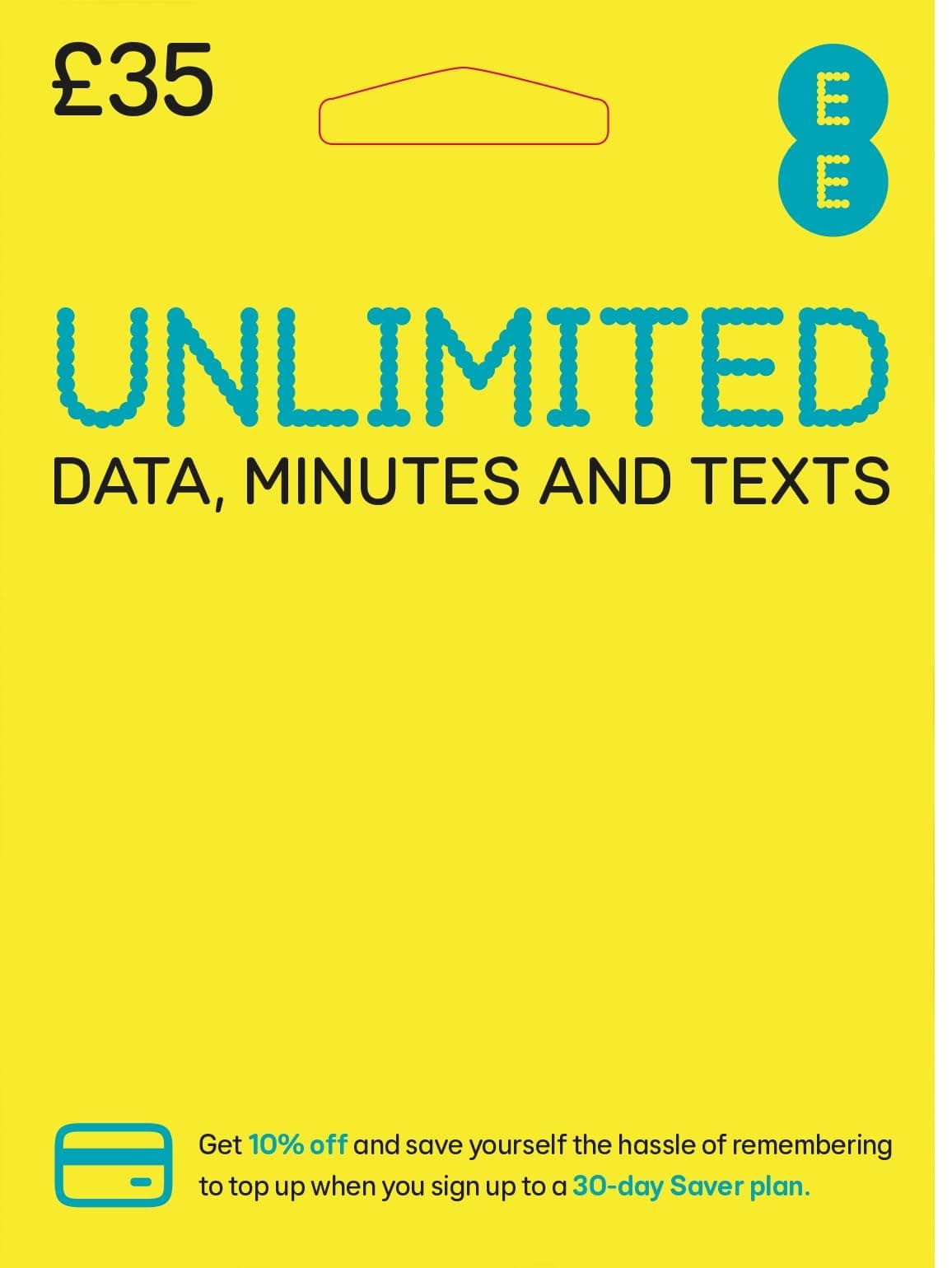EE Unlimited Data Calls and Texts Pay As You Go Sim Card