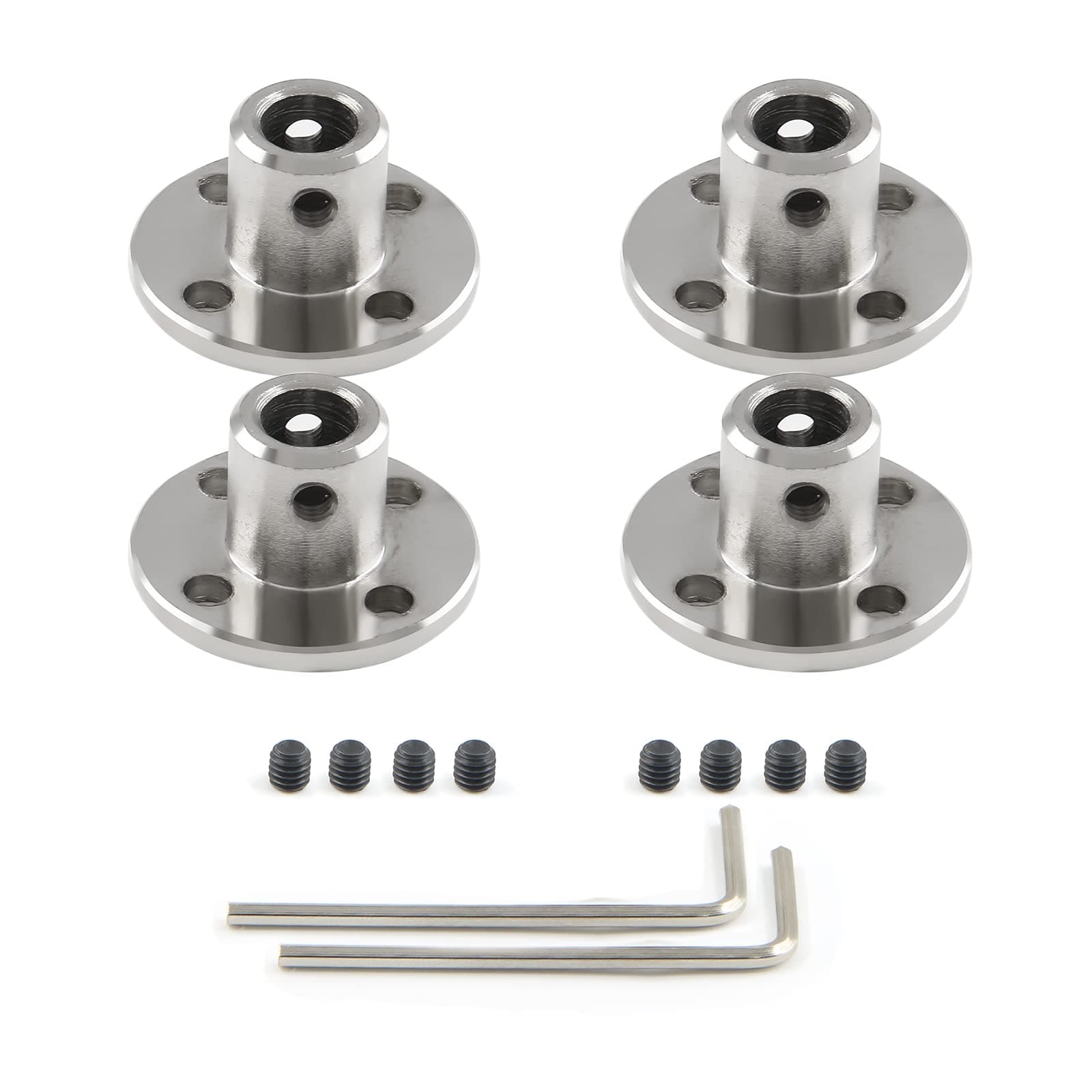 2 PCS 6mm Flange Shaft Coupling, Rigid Flange Coupling Motors Guide Shaft Support Coupler, High Hardness Coupling Connector Flanged Shaft Mount for DIY RC Model Motors