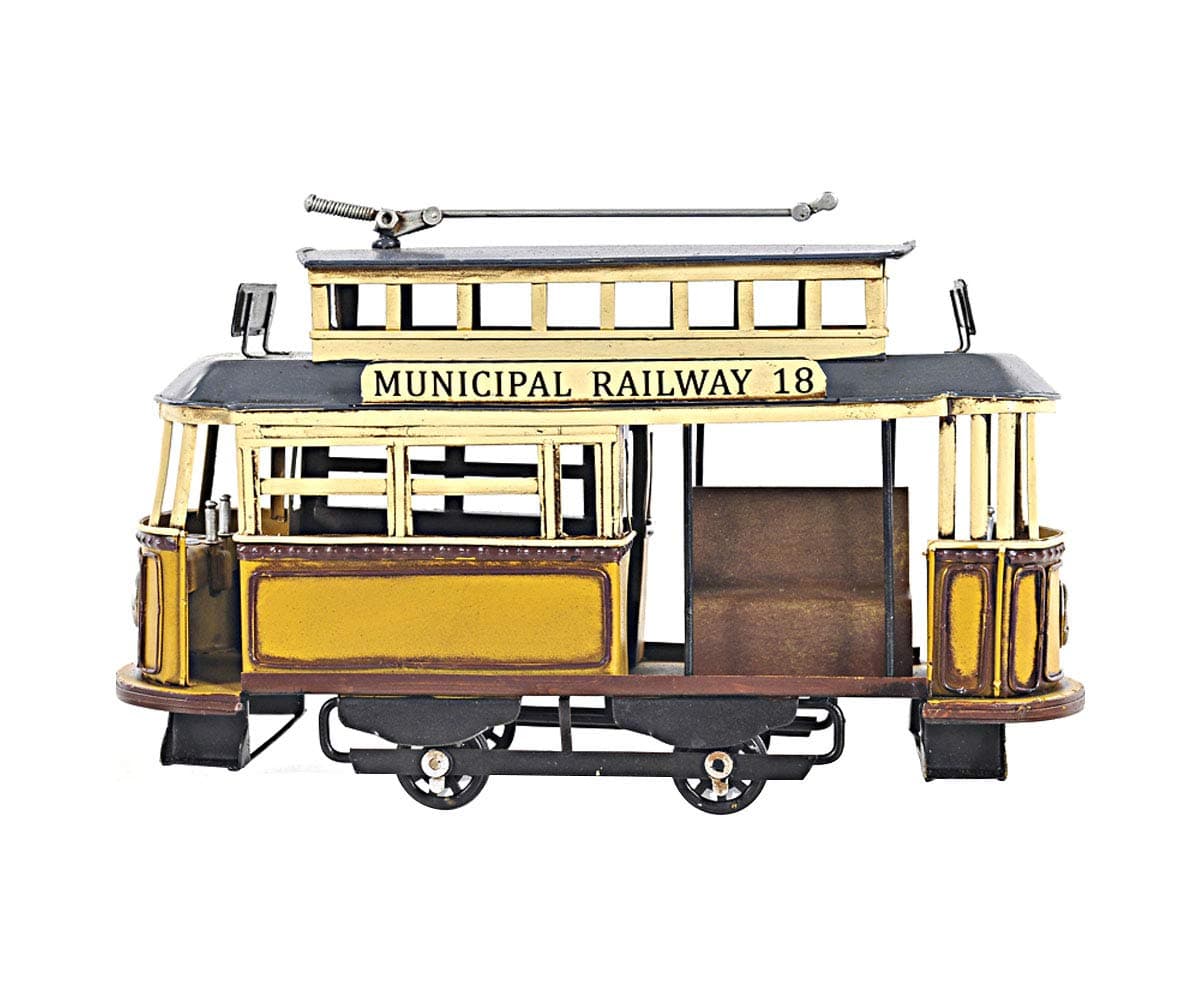 Old Modern Handicrafts Municipal Railway Cable Car Model - an Elegant Car Model Decoration for Home & Office - 10.5 L x 6.5 W x 3.5 H inches