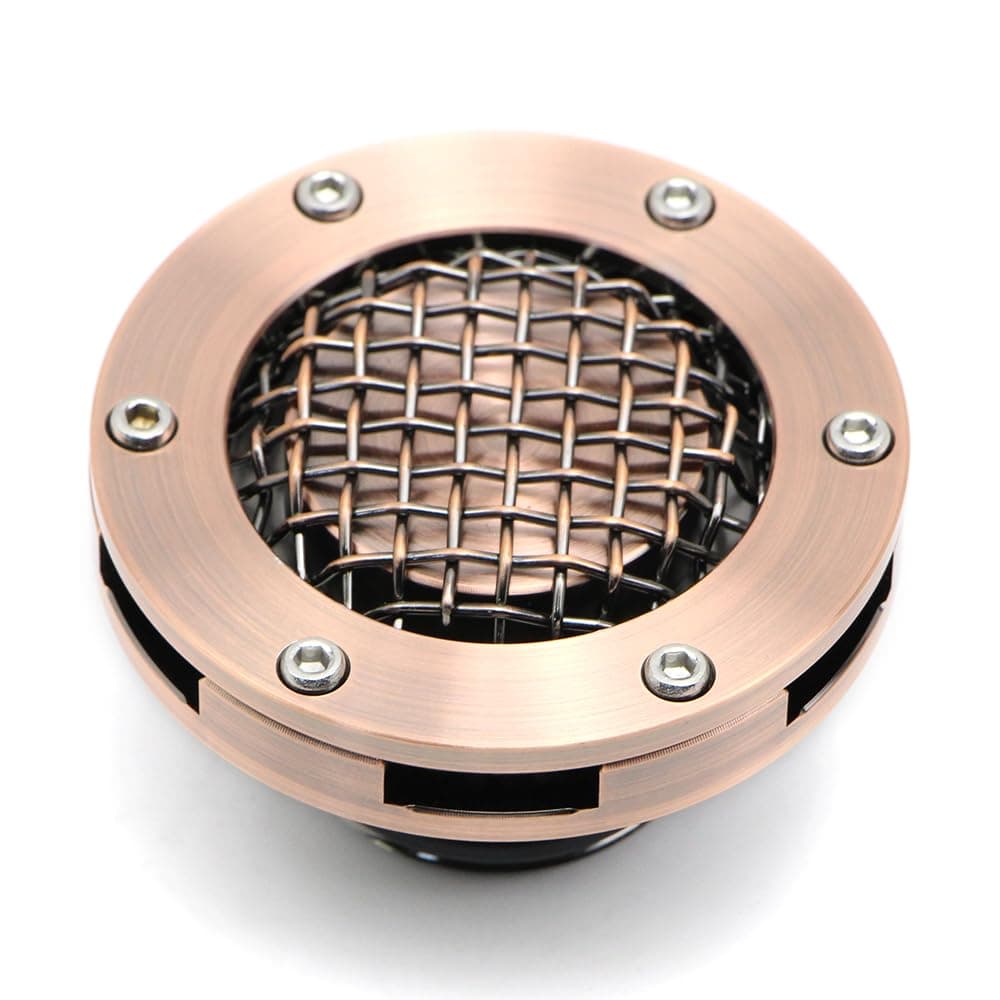 Motorcycle Fuel Tank Gas Cap for 1982-2019 Harley-Davidson Sportster 883 XL1200 Mesh Fuel Oil Tank Cover (Bronze)