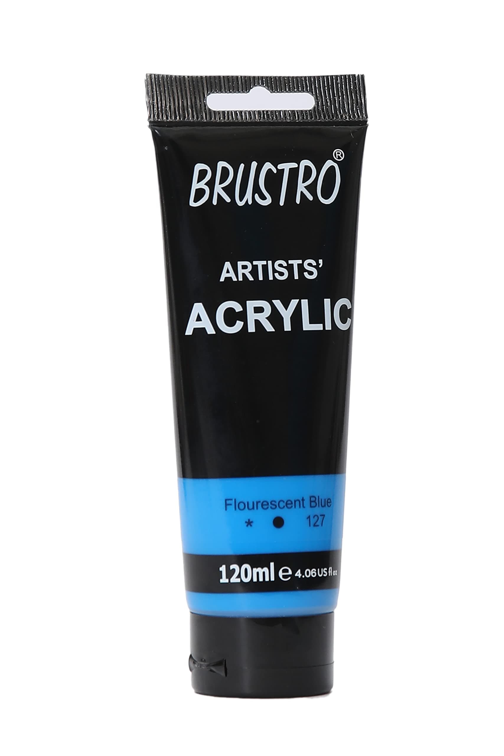 BRUSTROArtists Acrylic Paint, 120ml Flourescent Blue
