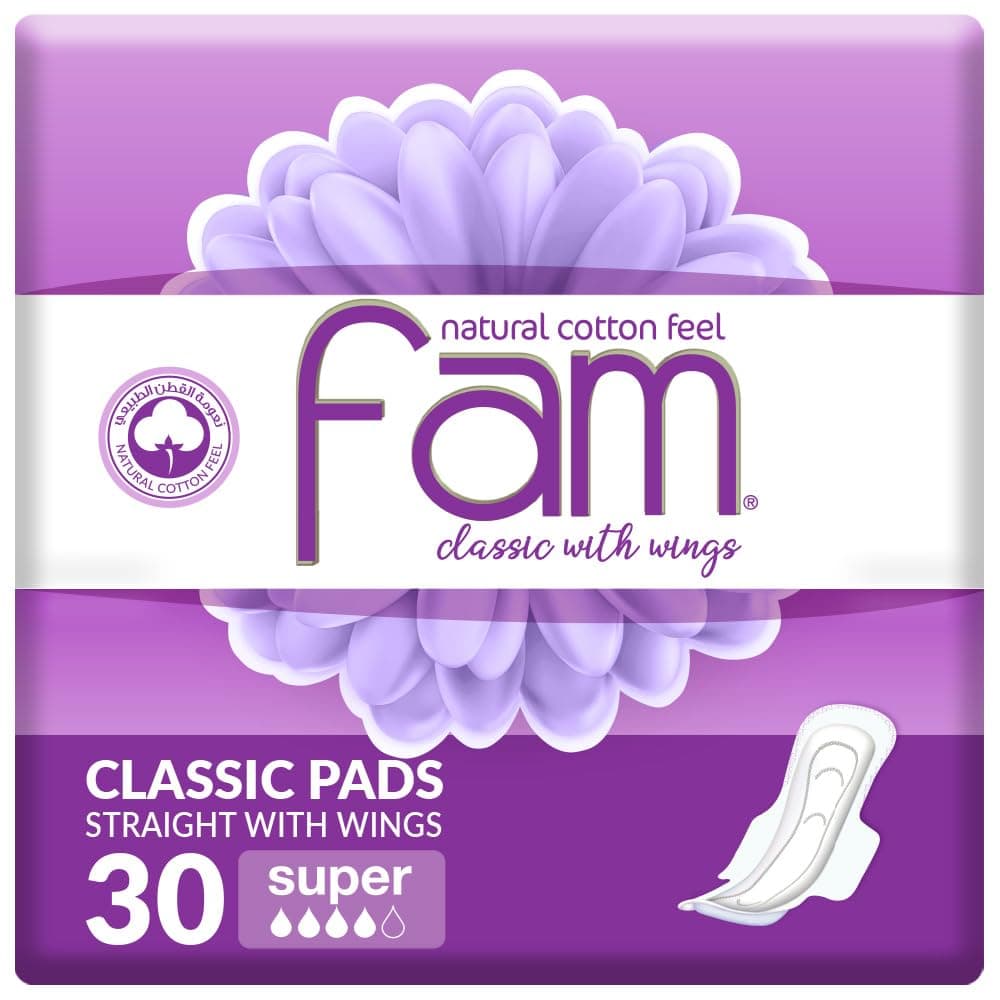 Fam Classic with wing Natural Cotton Feel Maxi Thick Super Sanitary 30pcs