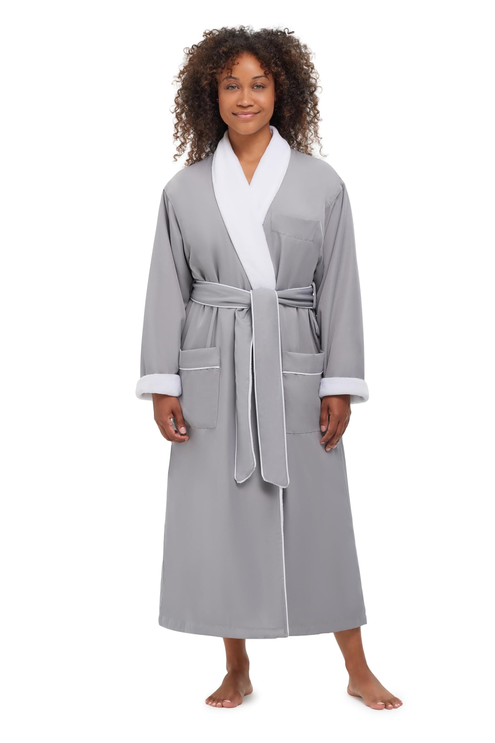 Plush Lined Microfiber Bath Robe for Women or Men - Super Soft, Durable Luxury Spa, Resort & Hotel Bathrobe, Generously Sized