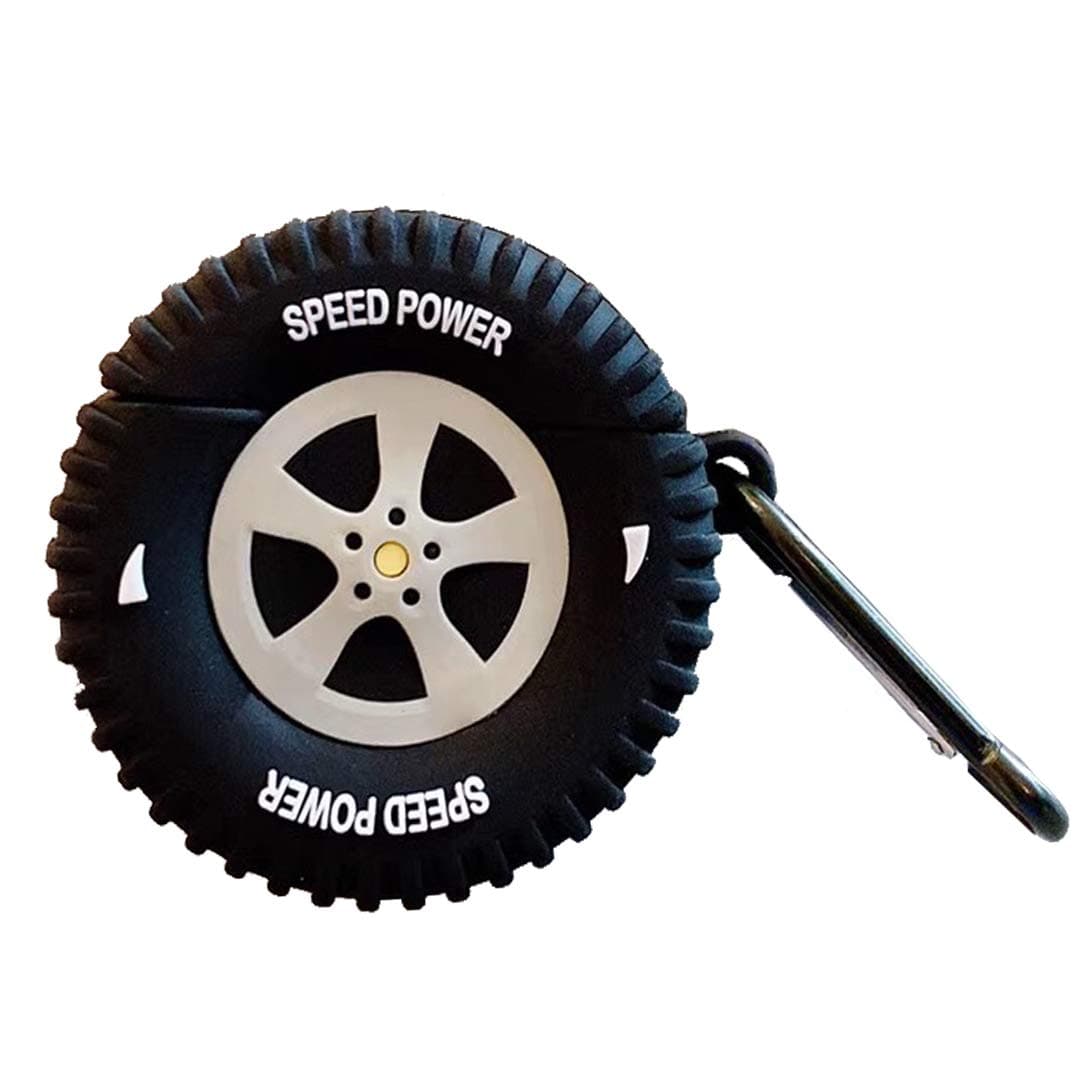 Airpods Case, New 3D Car Tires Design Compatible with Apple Airpods 1/2 Cute Case, Funny Fashion Cool Design Skin,Shockproof Cases for Teens Girls Boys Air pods