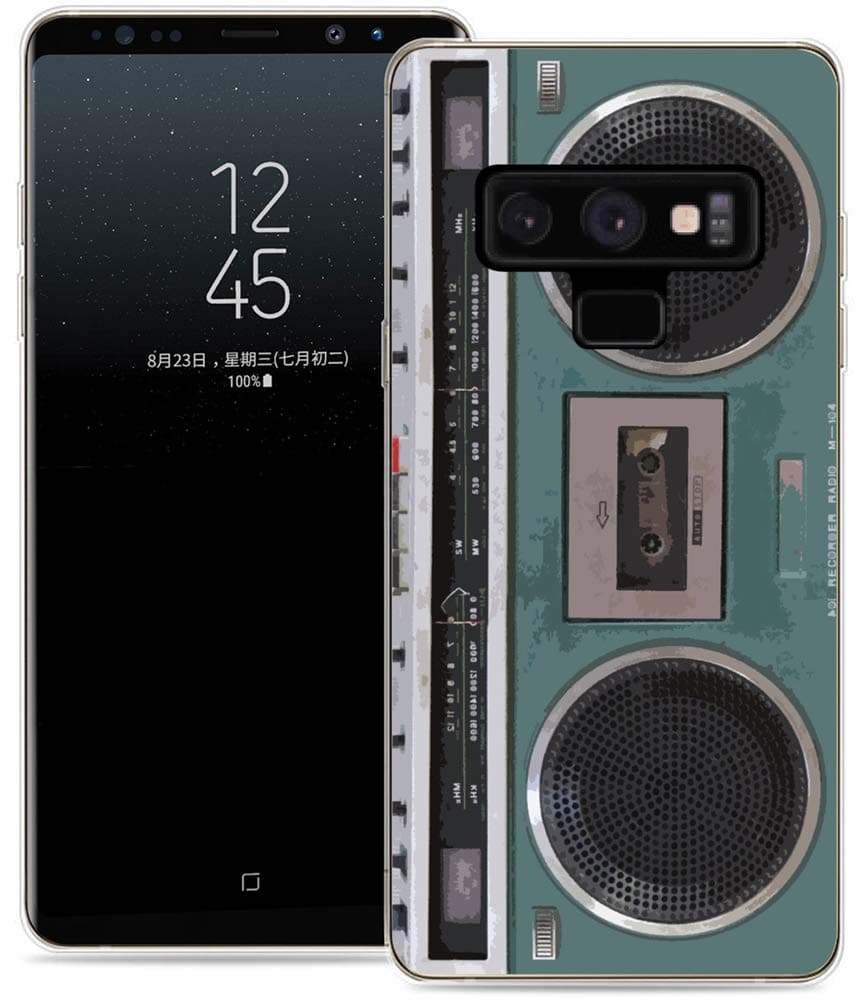 Note 9 Case Vintage/IWONE Protective Durable TPU Rubber Fashion Designer Cover Skin Compatible for Samsung Note 9 for Galaxy Note9 + Classical Video Design