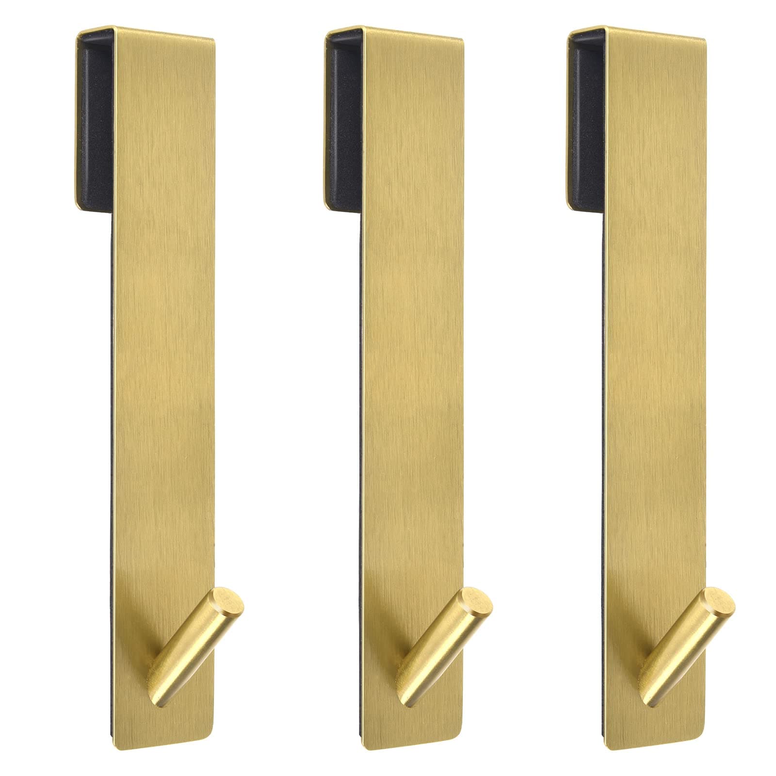 Kontoyo Shower Door Hooks(7.5 Inch),Extended Over Hooks for Bathroom Frameless Glass Door,Stainless Steel Towel Hooks,Heavy Duty Rack Robe,Towel-3 Pack, Gold